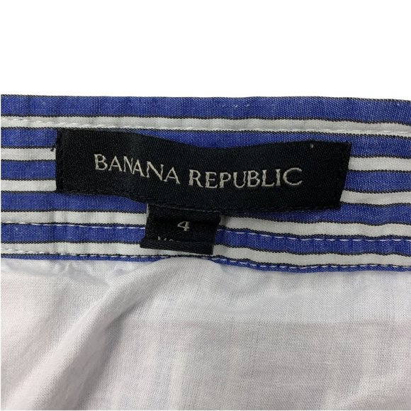 Banana Republic 4 Skirt Lined Blue White Stripe Casual Nautical Beach - Picture 3 of 5